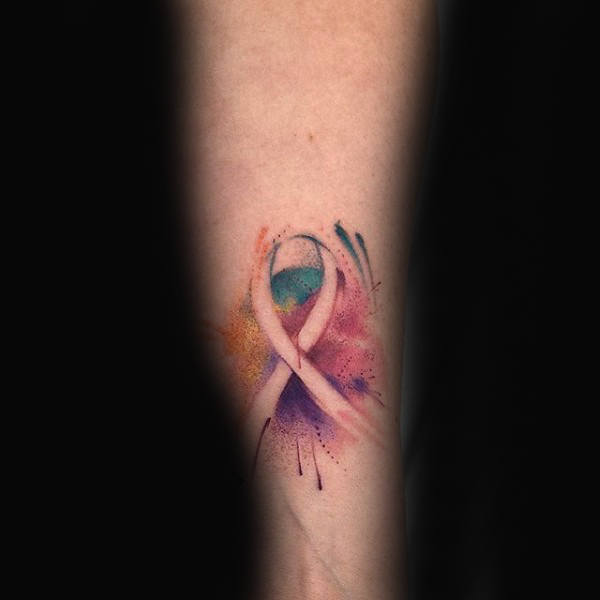 Schleife tattoo gegen den Krebs 59